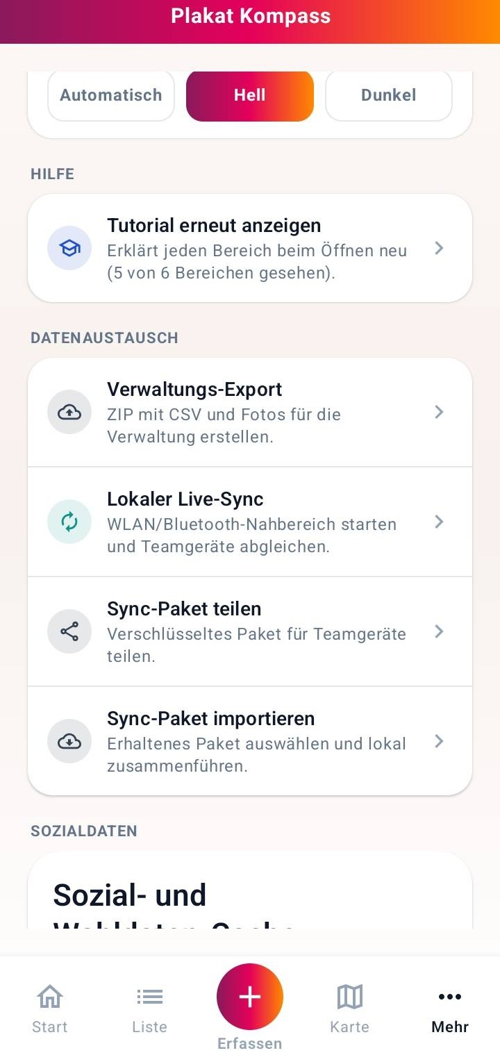 Export und Backup