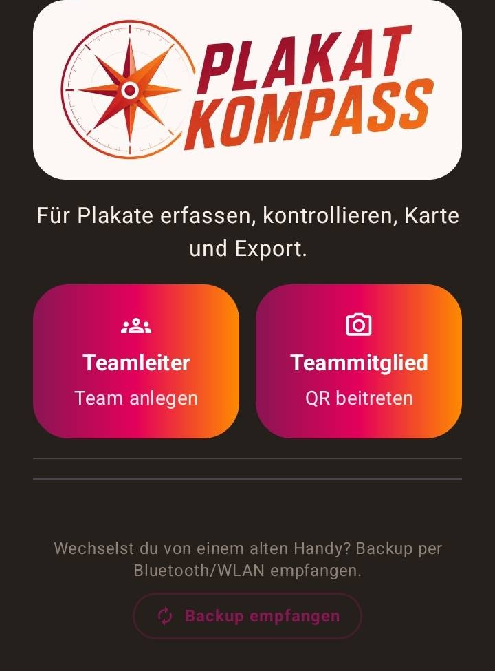 Startseite der App